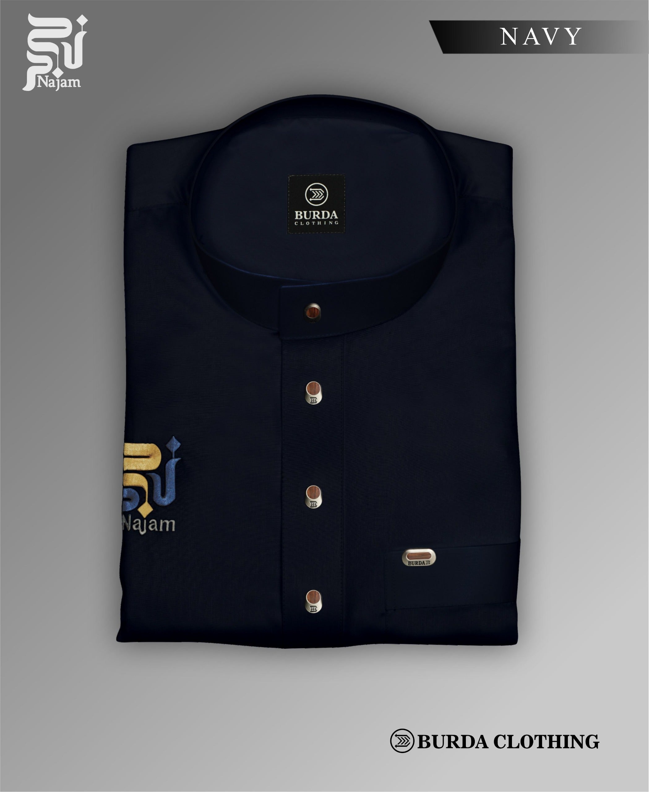 Navy Blue Najam Kids Thobe