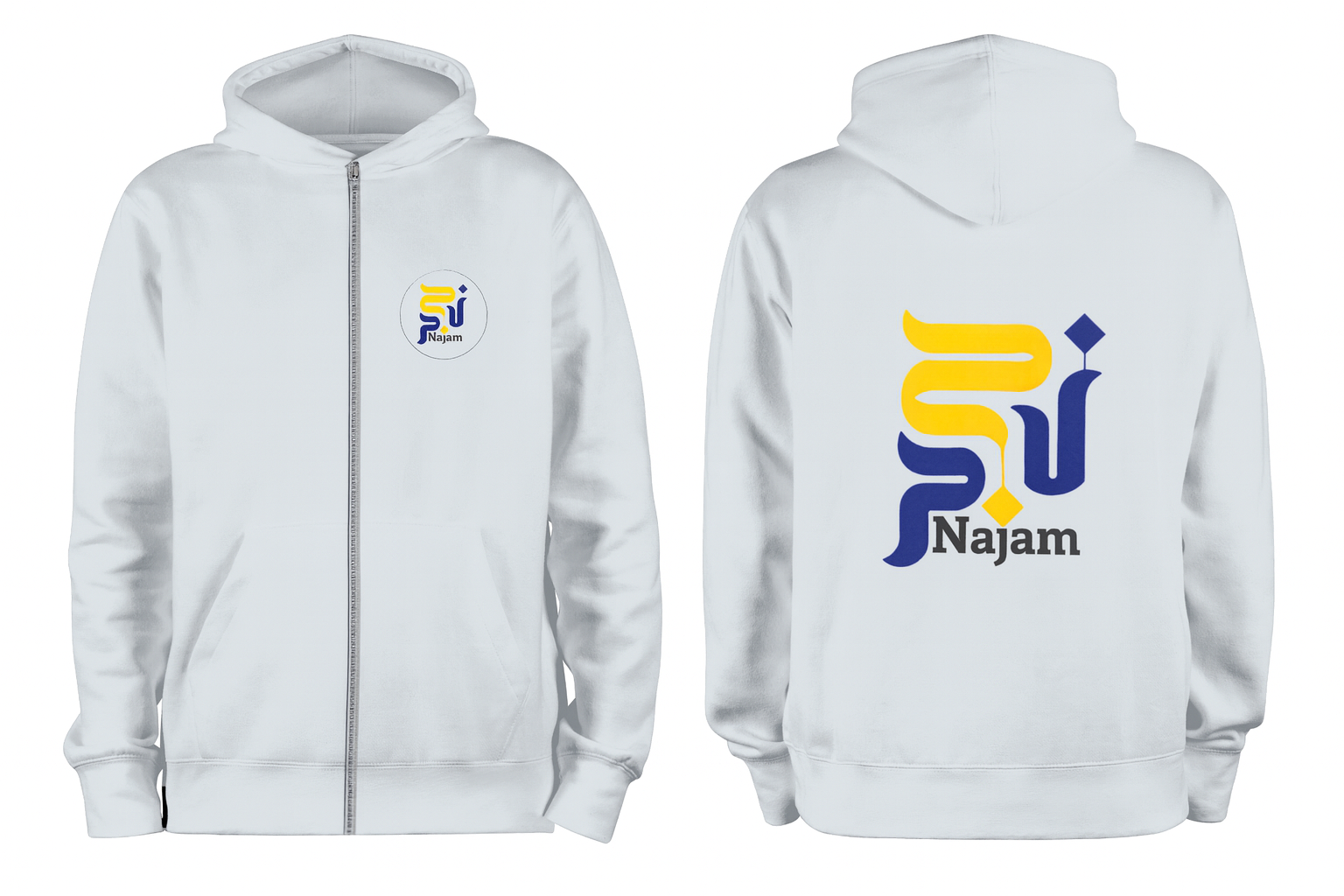 White Hoodie with Zipper